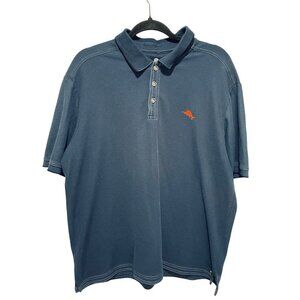 Tommy Bahama Navy Blue Supima Cotton Short Sleeve Polo Shirt Men's Size Large